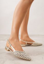 Złote Sandały z Plecioną Cholewką Triscan. Żółte sandały damskie Renee, bez wzorów, bez obcasa, na płaskiej podeszwie. Za 129.99 zł.