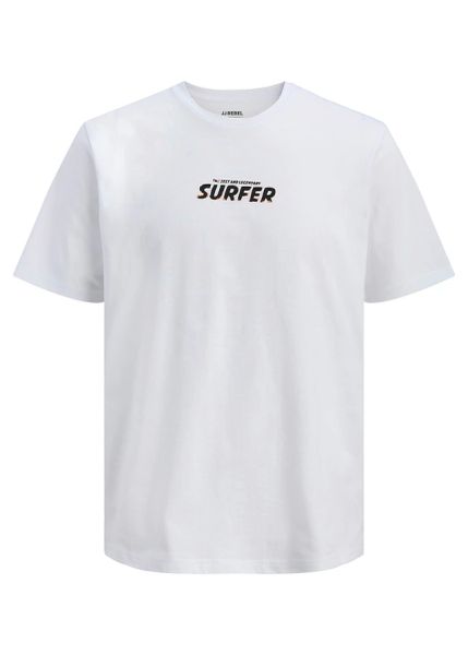 T-shirt JJ REBEL z czystej bawełny. Białe t-shirty męskie bonprix, m, bez wzorów, z bawełny, bez kołnierzyka. Za 24.99 zł.