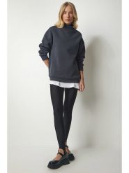 Happiness Istanbul Bluza w kolorze antracytowym rozmiar: 36. Czarne bluzy bez kaptura damskie Happiness Istanbul. Za 69.58 zł.