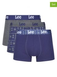 LEE Underwear Bokserki (3 pary) "Redpath" w kolorze granatowo-szarym rozmiar: M. Niebieskie bokserki męskie LEE Underwear, bez wzorów. Za 65.69 zł.