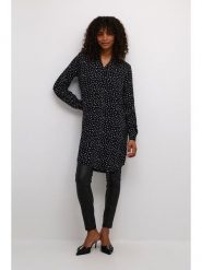 Kaffe Sukienka w kolorze czarno-białym rozmiar: 38. Czarne sukienki damskie Kaffe, na imprezę, s, bez wzorów, z wiskozy, klasyczne, bez kołnierzyka, bez ramiączek, mini. Za 104.99 zł.