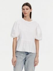 Liu Jo Bluzka WA5389 J6308 Biały Relaxed Fit. Białe bluzki damskie Liu Jo, xl, bez wzorów, z bawełny, bez ramiączek. Za 329.99 zł.