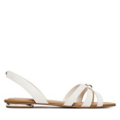 Sandały Aldo. Białe sandały damskie Aldo, bez wzorów, bez obcasa, na płaskiej podeszwie. Za 249.99 zł.