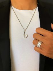 Uomo Srebrny naszyjnik rozmiar: 60 cm. Szare biżuteria dla mężczyzn Uomo, srebrne. Za 44.45 zł.