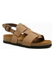 Comfortfusse Skórzane sandały "Likya" w kolorze beżowym rozmiar: 41. Brązowe sandały damskie Comfortfusse, bez wzorów, z nubiku, bez obcasa. Za 229.95 zł.