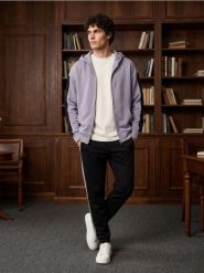 Rozpinana bluza dresowa z kapturem - szary. Szare bluzy sportowe męskie Sinsay, l, z dresówki. Za 79.99 zł.
