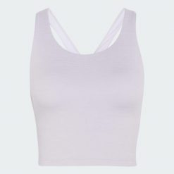 Top z wbudowanym biustonoszem adidas All Me Medium Support. Fioletowe topy sportowe damskie Adidas, xl, bez wzorów, z elastanu, bez ramiączek. Za 219.00 zł.
