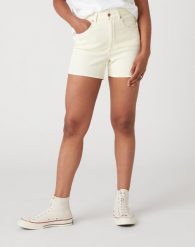 DAMSKIE SZORTY WRANGLER MOM SHORT YELLOWSTONE W22D-MH-29S 112127798. Szorty damskie Wrangler, bez wzorów. Za 169.99 zł.