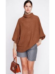 ASSUILI Sweter w kolorze brązowym rozmiar: 34. Brązowe golfy damskie Assuili, ze splotem, bez kołnierzyka. Za 113.99 zł.