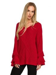 Made of emotion Sweter w kolorze czerwonym rozmiar: S/M. Czerwone swetry klasyczne damskie Made Of Emotion, m, bez kołnierzyka. Za 57.06 zł.