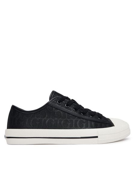 Guess Trampki FLTC3Y FAL12 Czarny. Czarne trampki i tenisówki damskie Guess, z aplikacjami, z materiału. Za 364.99 zł.