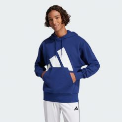 Bluza z kapturem Essentials Big Logo French Terry. Białe bluzy sportowe męskie Adidas, bez wzorów, z materiału, sportowe, bez kołnierzyka, bez ramiączek. Za 239.00 zł.