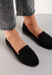 Czarne Balerinki Typu Loafersy Daphikaia. Czarne baleriny damskie Renee, bez wzorów, bez obcasa, na płaskiej podeszwie. Za 44.99 zł.