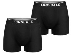 Bokserki męskie Lonsdale Oxfordshire 2-pack, bawełna z elastanem, elastyczny pas. Czarne bokserki męskie Lonsdale, bez wzorów, z bawełny. Za 164.99 zł.