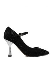 Nine West Szpilki CEO-LP90858-296 Czarny. Czarne szpilki Nine West, bez wzorów, z materiału, bez obcasa. Za 249.99 zł.