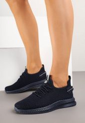 Granatowe Buty Sportowe Sneakersy z Elastyczną Cholewką Lalissas. Niebieskie buty sportowe na co dzień damskie Born2be, bez wzorów, z jeansu. Za 44.99 zł.