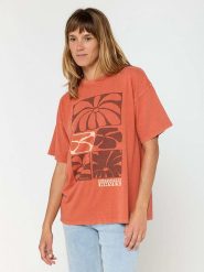 Rip Curl Koszulka "Oceanic Heritage" w kolorze pomarańczowym rozmiar: S. Pomarańczowe bluzki damskie Rip Curl, s, bez wzorów, z bawełny, bez kołnierzyka, bez ramiączek. Za 79.03 zł.
