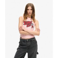 Kamizelka Slim z Retro Ozdobami. Czerwone kamizelki damskie Superdry. Za 170.15 zł.