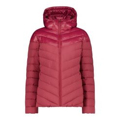 Kurtka puchowa z kapturem na zamek Sorona Aura damska CMP. Czerwone kurtki damskie CMP, bez wzorów, z puchu, z kapturem. Za 548.50 zł.