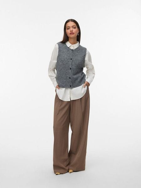 Vero Moda Kamizelka dzianinowa w kolorze szarym rozmiar: L. Szare kamizelki damskie Vero Moda, l, z dzianiny. Za 109.95 zł.