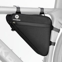 Torba na ramę rowerową trójkątną 1,5L. Czarne torebki klasyczne damskie ROCKBROS, bez wzorów, z materiału, duże, bez dodatków. Za 91.60 zł.