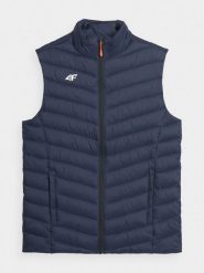 4F Bezrękawnik puchowy z wypełnieniem syntetycznym męski - granatowy XXL. Niebieskie kamizelki męskie 4f, m, z dzianiny. Za 249.99 zł.
