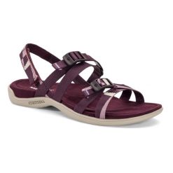 Sandały damskie Merrell District 3 Backstrap Web. Czerwone obuwie trekkingowe damskie MERRELL, bez wzorów, bez obcasa. Za 259.99 zł.