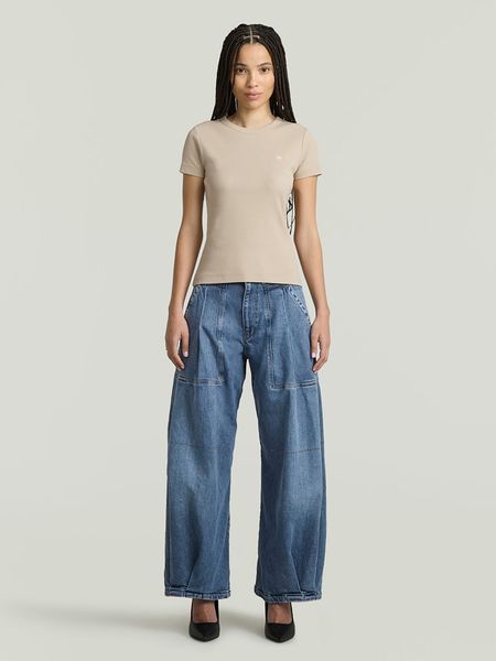 G-Star Koszulka w kolorze beżowym rozmiar: XL. Brązowe bluzki damskie G-Star, xl, bez wzorów, retro, bez kołnierzyka, bez ramiączek. Za 86.95 zł.