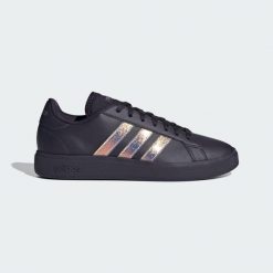 Buty Grand Court Base 2.0. Czarne buty sportowe na co dzień damskie Adidas, bez wzorów, z gumy. Za 239.00 zł.