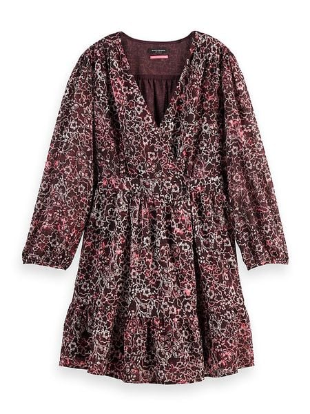 Scotch & Soda Sukienka w kolorze bordowo-białym rozmiar: 36. Czerwone sukienki damskie Scotch & Soda, bez wzorów, bez kołnierzyka, bez ramiączek, mini. Za 148.26 zł.