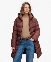 Superdry Kurtka City Mid pikowana slim – Marron Brown. Brązowe kurtki damskie Superdry., bez wzorów, z materiału, bez kaptura. Za 572.00 zł.