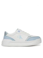 Calvin Klein Jeans Sneakersy Low Cut Lace-Up V3A9-82020-1355 Biały. Białe buty sportowe dziewczęce Calvin Klein Jeans, bez wzorów, z jeansu, bez zapięcia. Za 239.99 zł.