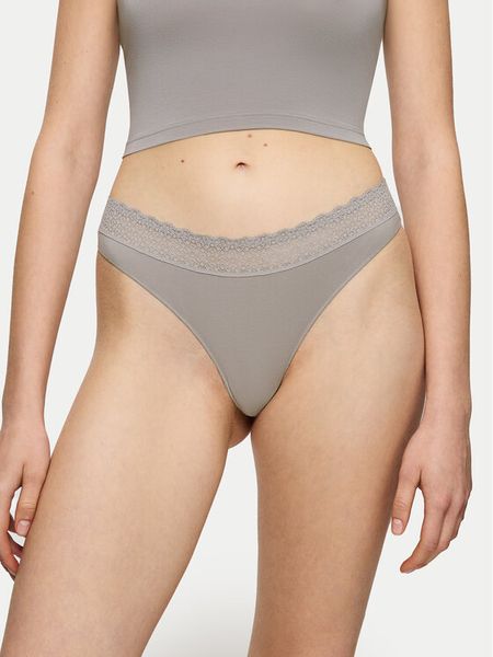 Triumph Stringi Feel Of Modal 10219764 Szary. Szare stringi damskie Triumph, s, bez wzorów. Za 49.99 zł.