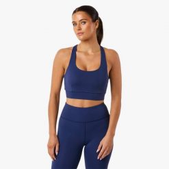 Biustonosz treningowy damski Swedemount Move Strap Bra oddychający. Niebieskie biustonosze sportowe damskie SWEDEMOUNT, bez wzorów, z tkaniny. W wyprzedaży za 147.00 zł.