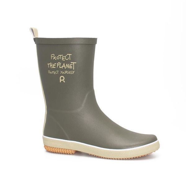Damskie półbuty przeciwdeszczowe Rouchette Protect The Planet. Zielone półbuty damskie Rouchette, bez wzorów, z bawełny, eleganckie, bez obcasa. Za 285.00 zł.