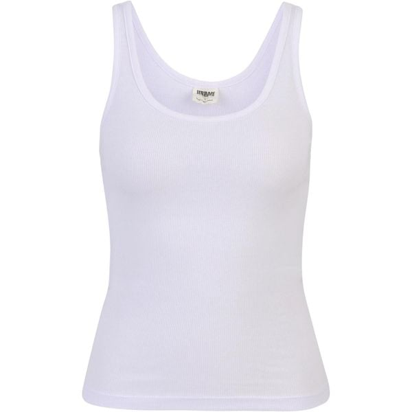 Tank Top Damski Prążkowana Ekologiczny Basic 2pak. Białe topy damskie Urban Classics, xl, bez wzorów, prążkowane, bez kołnierzyka. Za 97.99 zł.