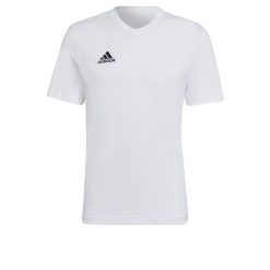 Koszulka treningowa męska adidas Entrada 22 Tee. Białe t-shirty sportowe męskie Adidas, m, bez ramiączek, do piłki nożnej. Za 68.99 zł.