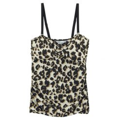 Top Tankini Z Nadrukiem Leoparda Dla Kobiet Aceana III. Brązowe topy sportowe damskie Regatta, s, bez wzorów, z elastanu, bez ramiączek. Za 56.99 zł.