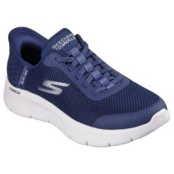 Damskie GO WALK FLEX GRAND ENTRY Slip-On Granatowy / Biały. Białe trampki i tenisówki damskie Skechers, bez wzorów, z materiału. Za 379.99 zł.