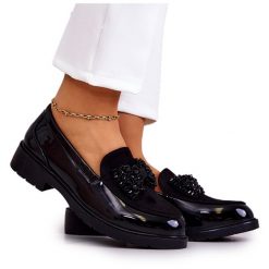 S.Barski Eleganckie Lakierowane Mokasyny Loafery Czarne Belize. Czarne mokasyny damskie z lakierowanej skóry. Za 221.62 zł.