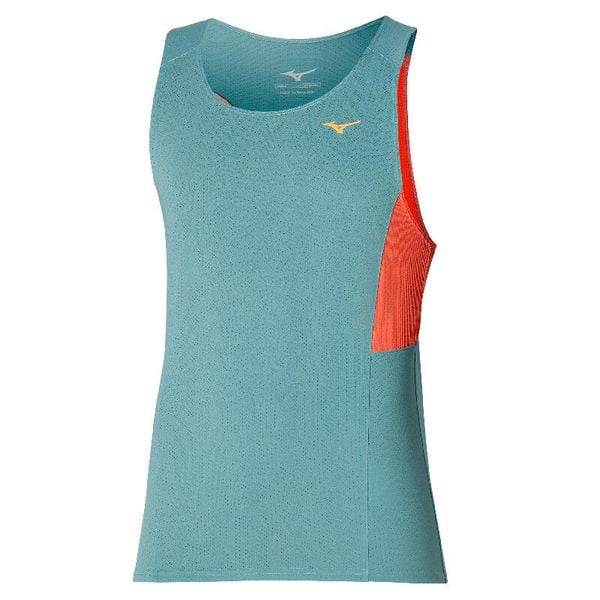 Damski tank top Mizuno Active Dryaeroflow Tank. Niebieskie topy damskie Mizuno, bez wzorów, bez kołnierzyka. Za 204.50 zł.