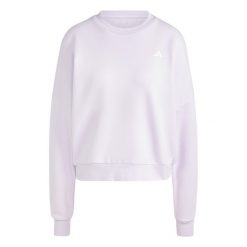 Bluza damska adidas Essentials Small Logo - luźny krój, lekko ocieplona. Fioletowe bluzy bez kaptura damskie Adidas, xl, z bawełny. Za 153.99 zł.