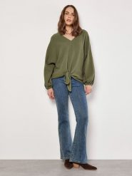 Apricot Bluzka w kolorze khaki rozmiar: M. Brązowe bluzki damskie Apricot, m, bez wzorów, z bawełny, bez kołnierzyka, bez ramiączek. Za 66.00 zł.