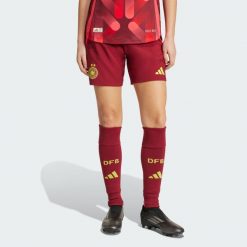 Szorty Germany 25 (Women's Team) Away Authentic. Czerwone szorty damskie Adidas, bez wzorów, z materiału, eleganckie, z standardowym stanem. Za 249.00 zł.