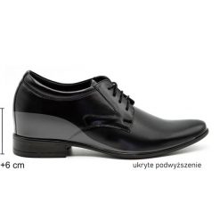 Olivier Buty męskie wizytywe P11 podwyższające czarne. Czarne buty wizytowe męskie ze skóry, bez zapięcia. Za 423.31 zł.