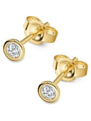 Revoni Złote kolczyki-wkrętki z diamentami rozmiar: onesize. Żółte kolczyki damskie Revoni, z diamentem, złote. Za 543.99 zł.
