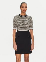 Morgan Sukienka dzianinowa 251-RMESTEM Beżowy Slim Fit. Brązowe sukienki damskie Morgan, s, bez wzorów, z dzianiny, bez kołnierzyka, bez ramiączek. Za 219.99 zł.