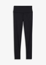 Lekkie legginsy sportowe z wygodną talią. Czarne legginsy damskie bonprix, bez wzorów. Za 97.99 zł.