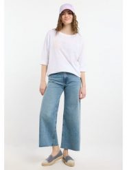 ELBSAND Koszulka "Imea" w kolorze białym rozmiar: XL. Białe bluzki damskie ELBSAND, xl, bez wzorów, bez kołnierzyka, bez ramiączek. Za 82.99 zł.