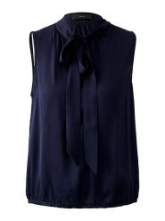 Oui Bluzka w kolorze granatowym rozmiar: 42. Niebieskie bluzki damskie Oui, bez wzorów, bez kołnierzyka, bez ramiączek. Za 100.75 zł.